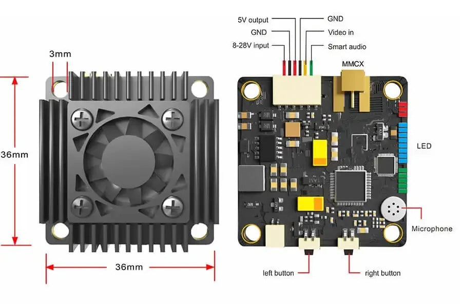 AKK Ultra Long Range 3W High-Power VTX (4.9G / 5.8G) - Fixdron